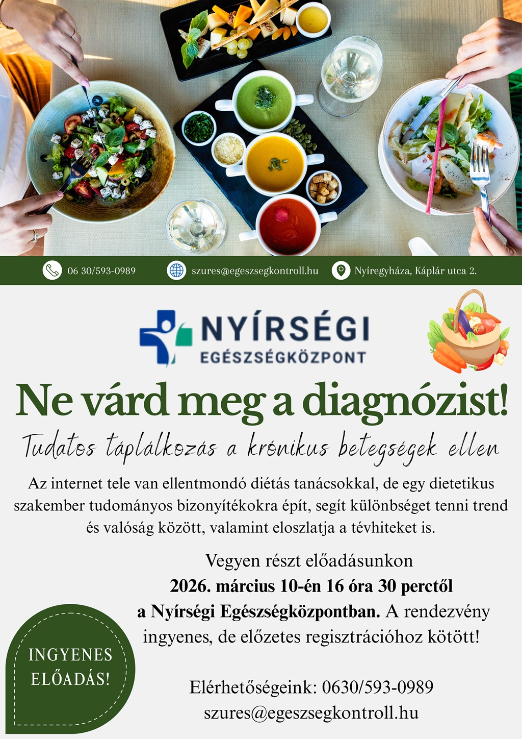 Előadás - Tudatos táplálkozás a krónikus betegségek ellen 