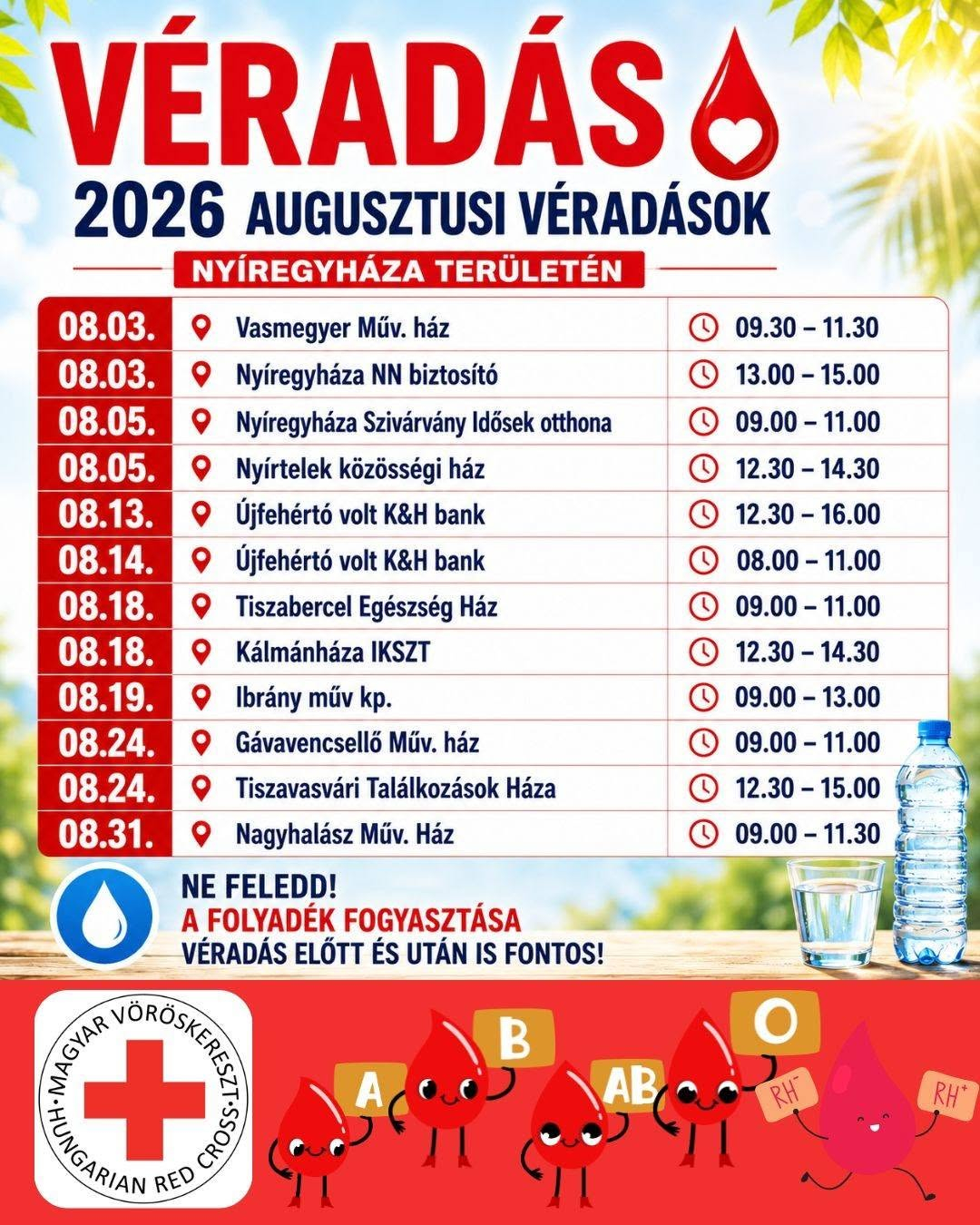 Kihelyezett véradások Szabolcsban