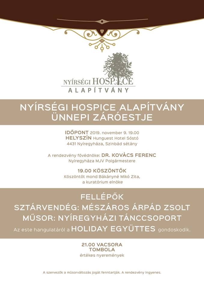 A Nyírségi Hospice Alapítvány záróestje