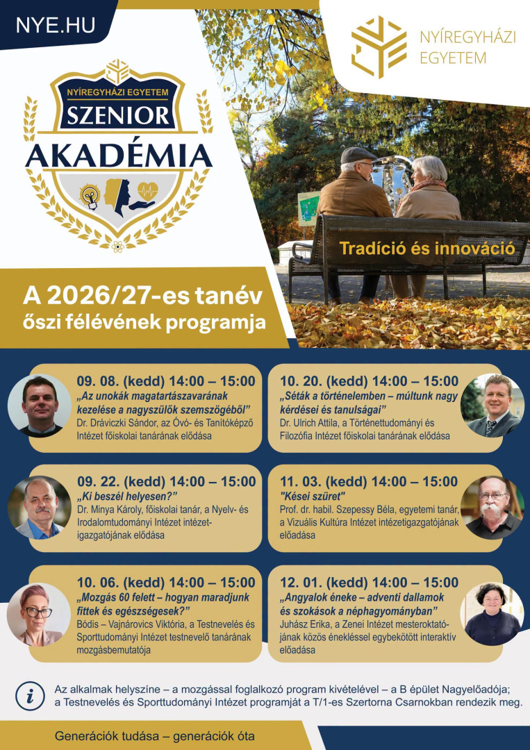 Szenior Akadémia a Nyíregyházi Egyetemen