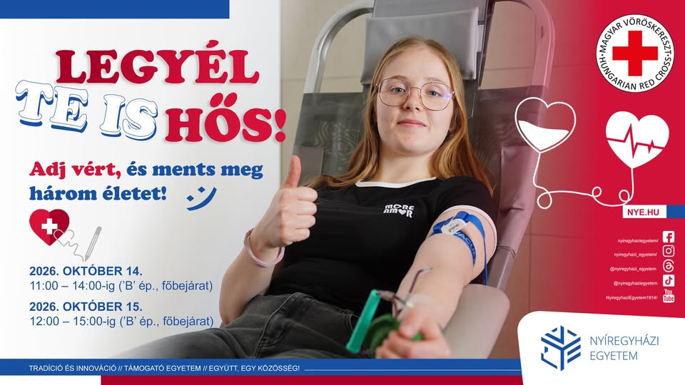 Őszi véradás a Nyíregyházi Egyetemen 