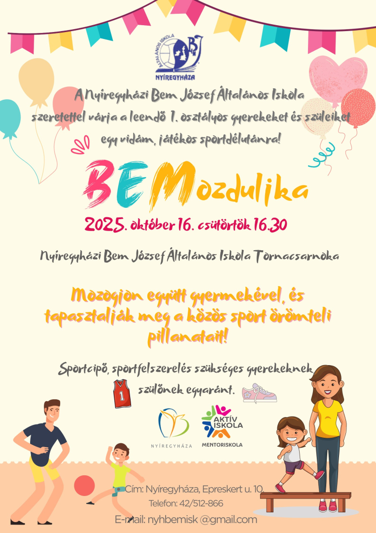 Iskolára hangoló játékos sportfoglalkozás a Bemben