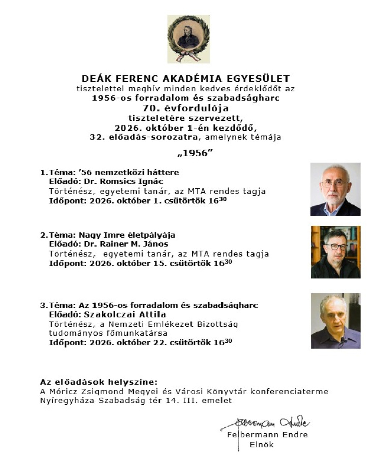 Deák Ferenc Akadémia Egyesület - előadások