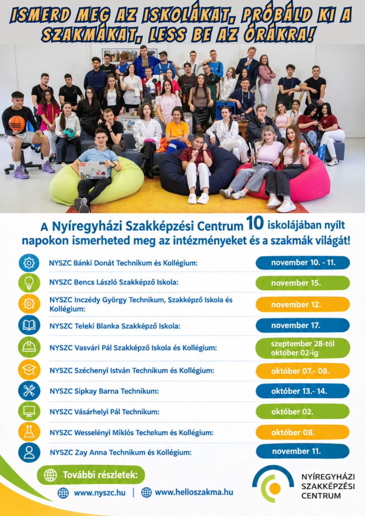 Nyílt napok a Szakképzési Centrum iskoláiban