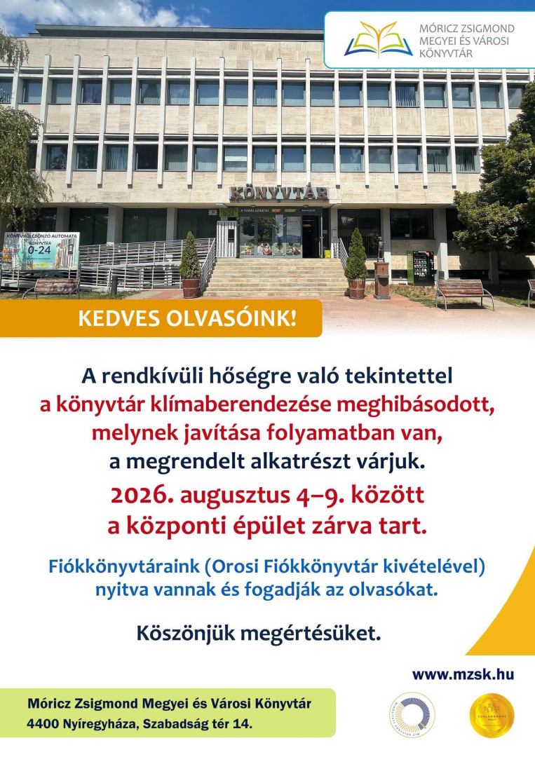 Zárva tart a könyvtár