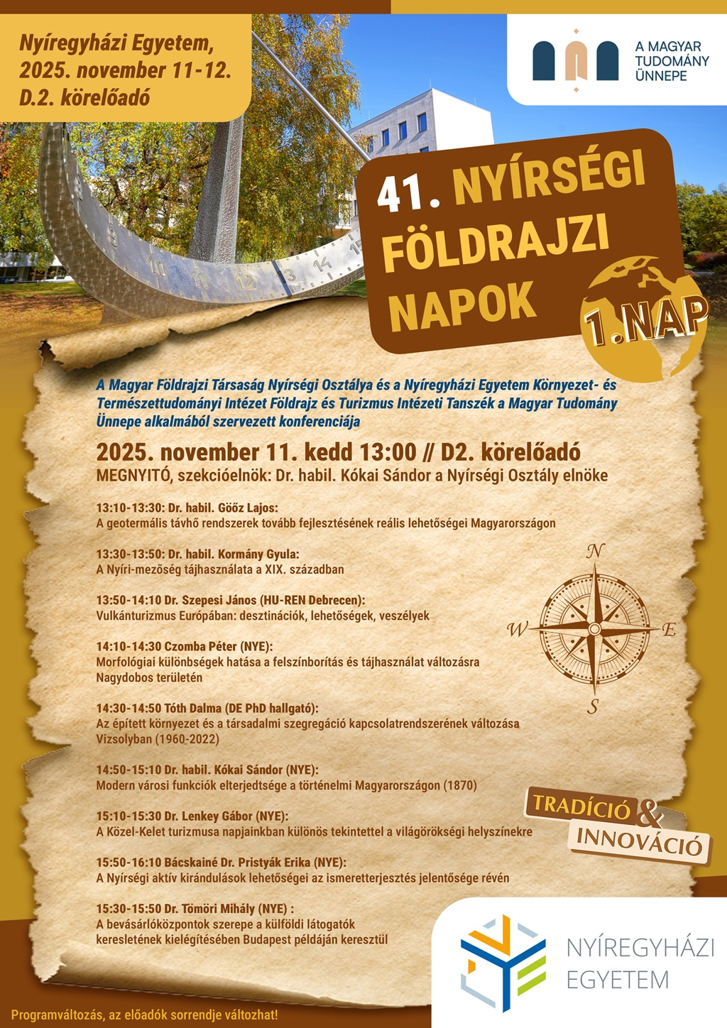 41. Nyírségi Földrajzi Napok