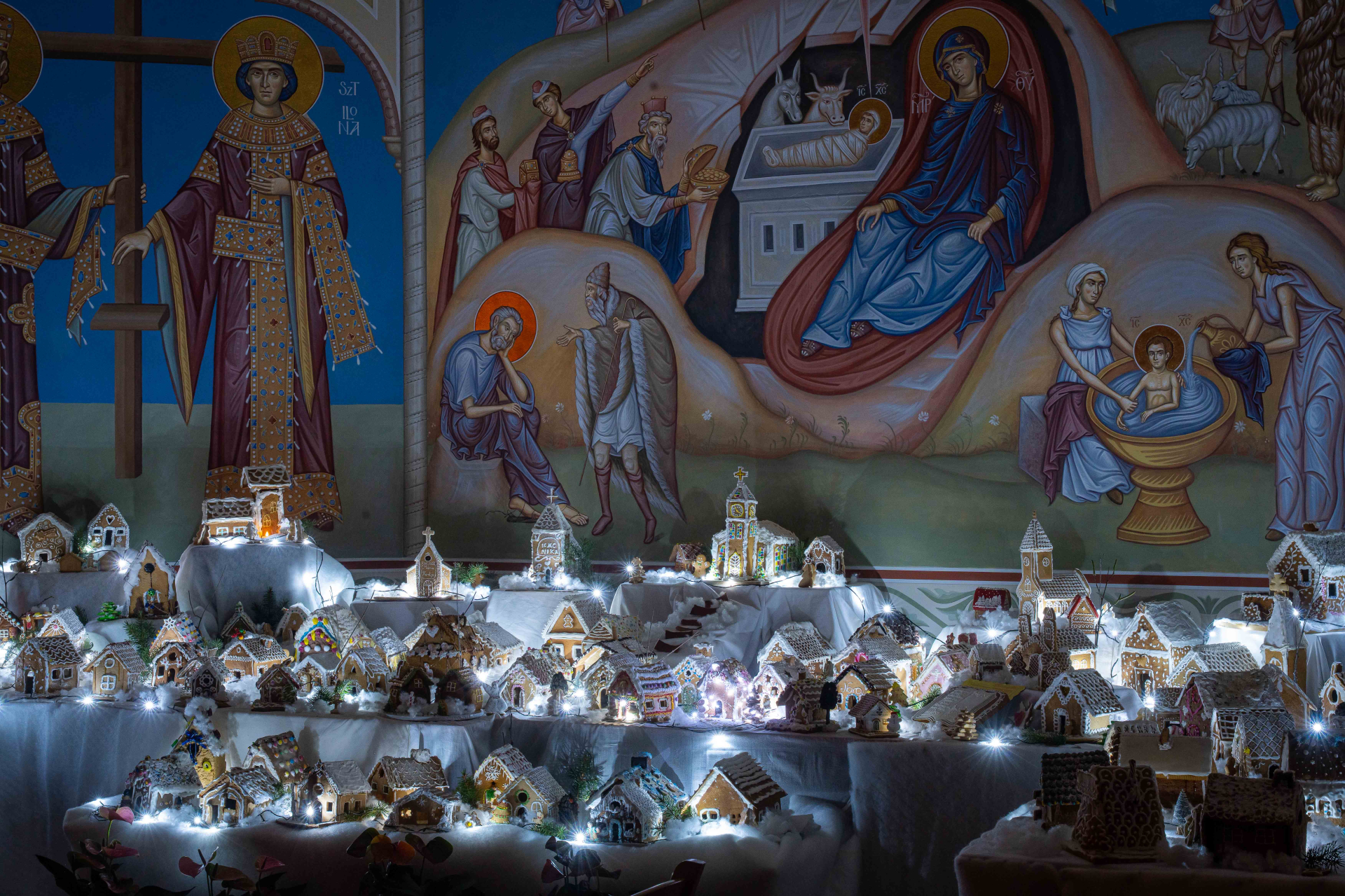 Mézeskalács falu épült a Szent Miklós-székesegyházban